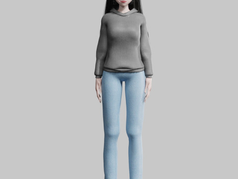 Beautiful anime Girl V35625 Modello 3D
