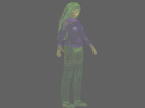 Beautiful anime Girl V35625 Modello 3D