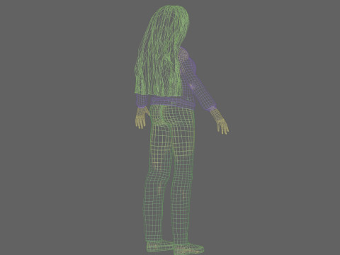 Beautiful anime Girl V35625 Modello 3D
