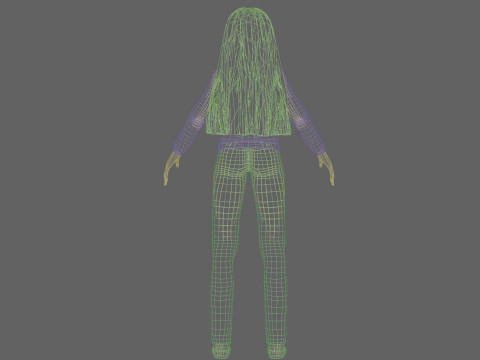 Beautiful anime Girl V35625 Modello 3D