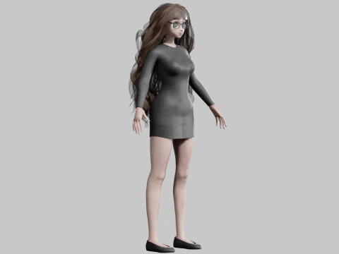 Beautiful Basic Girl V36374 3D Model