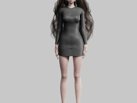 Beautiful Basic Girl V36374 3D Model