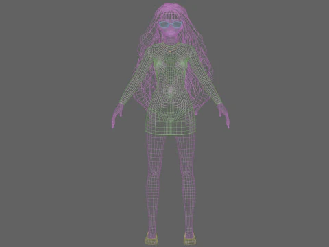Beautiful Basic Girl V36374 3D Model
