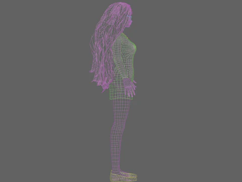 Beautiful Basic Girl V36374 3D Model