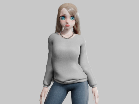Beautiful cute Girl V28289 3D Model