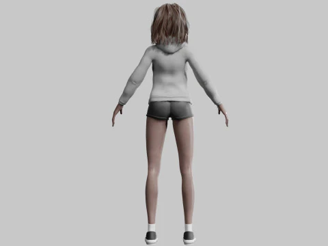Black anime Girl V35772 3D Model