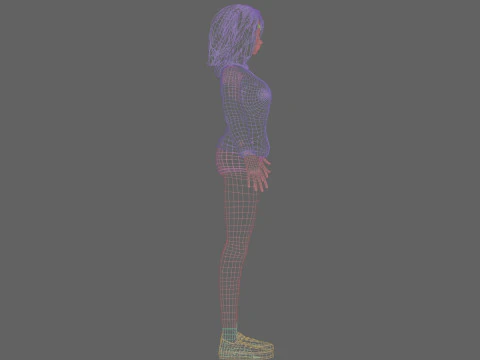 Black anime Girl V35772 3D Model