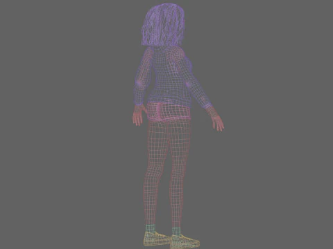 Black anime Girl V35772 3D Model