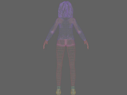 Black anime Girl V35772 3D Model