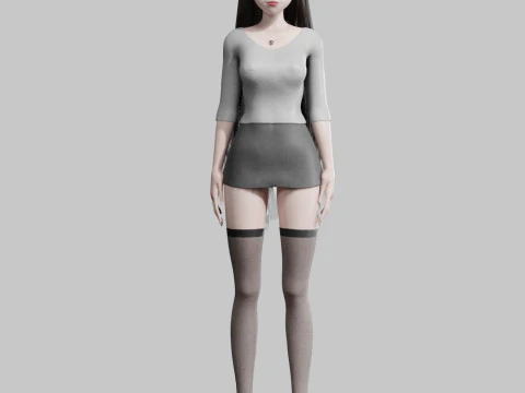 Cartoon cute Girl V24843 3D Model
