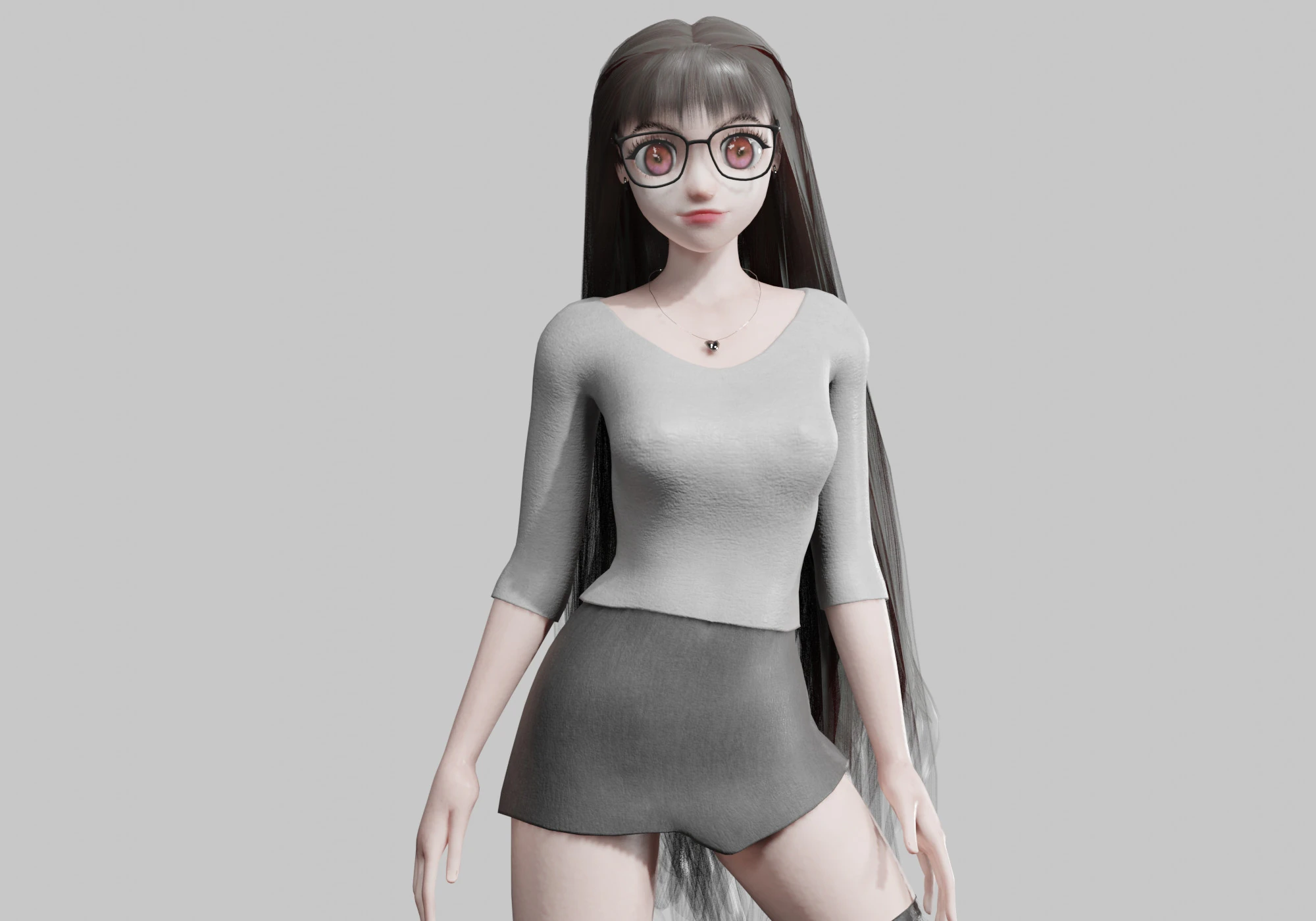 Cartoon cute Girl V24843 3D Model .c4d .max .obj .3ds .fbx .stl .blend 