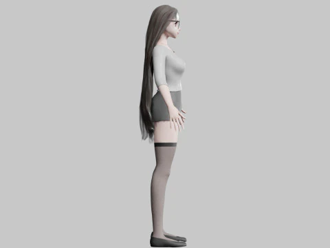 Cartoon cute Girl V24843 3D Model