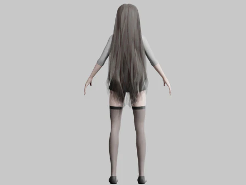 Cartoon cute Girl V24843 3D Model