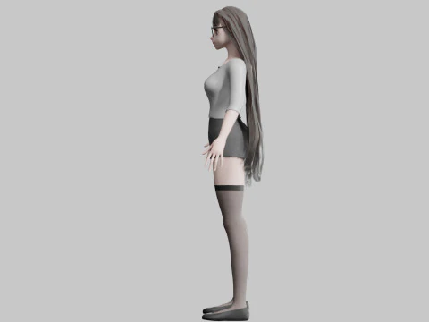 Cartoon cute Girl V24843 3D Model