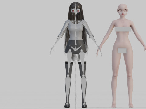 Cartoon cute Girl V24843 Modello 3D