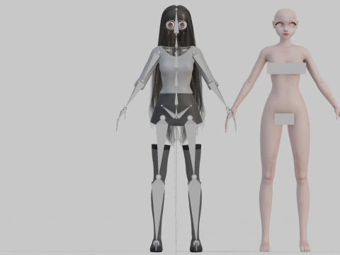 Cartoon cute Girl V24843 3D Model