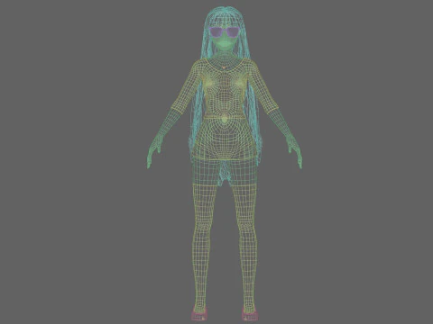 Cartoon cute Girl V24843 3D Model