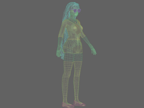 Cartoon cute Girl V24843 Modello 3D