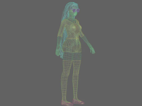 Cartoon cute Girl V24843 3D Model