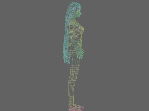 Cartoon cute Girl V24843 Modello 3D