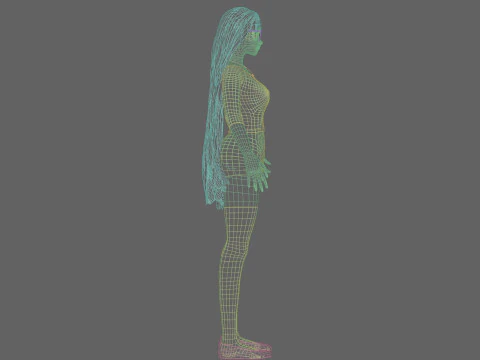 Cartoon cute Girl V24843 3D Model