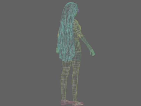 Cartoon cute Girl V24843 Modello 3D
