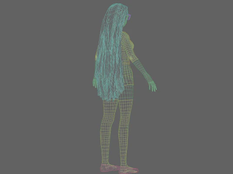 Cartoon cute Girl V24843 3D Model