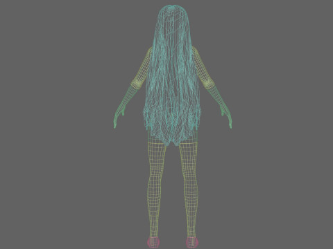 Cartoon cute Girl V24843 Modello 3D