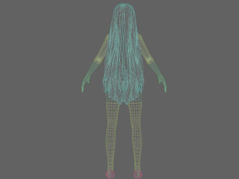 Cartoon cute Girl V24843 3D Model