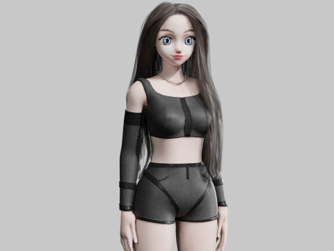 Classic cute Girl V37266 3D Model