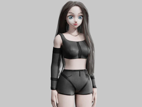 Klassisches s&uuml;&szlig;es M&auml;dchen V37266 3D Modell