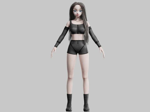 Classic cute Girl V37266 3D Model
