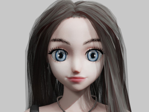 Classic cute Girl V37266 Modello 3D