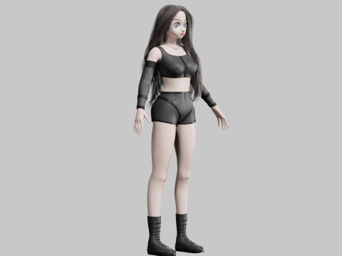 Classic cute Girl V37266 Modello 3D