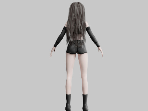 Classic cute Girl V37266 Modello 3D
