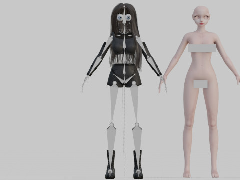 Classic cute Girl V37266 Modello 3D