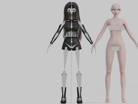 Classic cute Girl V37266 3D Model