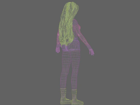 Classic cute Girl V37266 3D Model