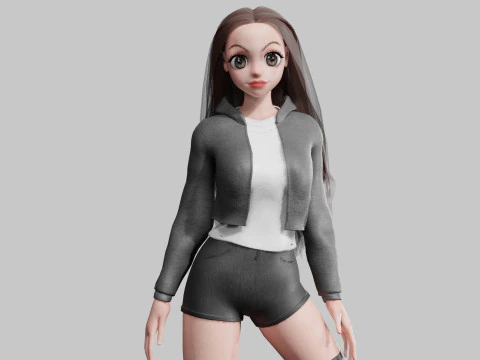 Chica anime genial V30311 Modelo 3D