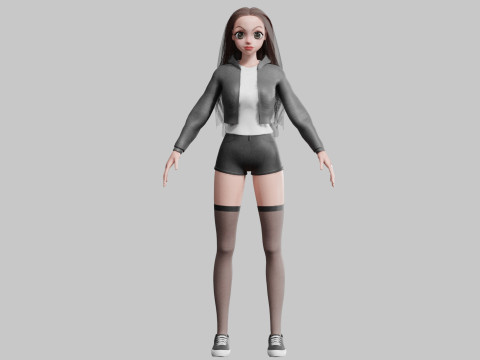 Cool anime Girl V30311 Modelo 3D