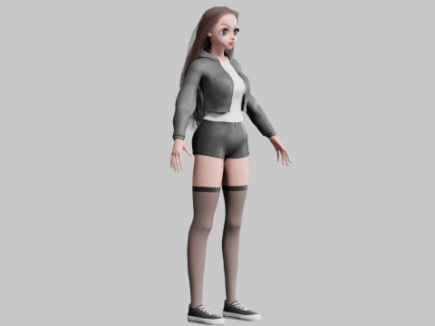 Cool anime Girl V30311 Modelo 3D