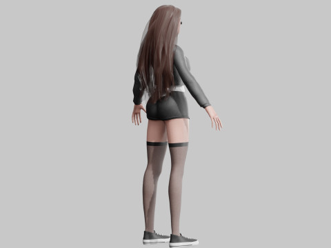 Cool anime Girl V30311 Modelo 3D