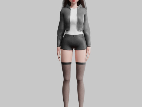 Cool anime Girl V30311 Modelo 3D