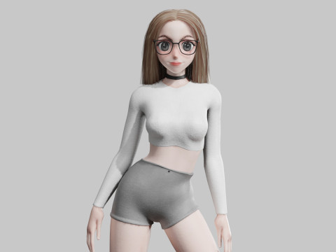 Cool Basic Girl V32204 3D Model