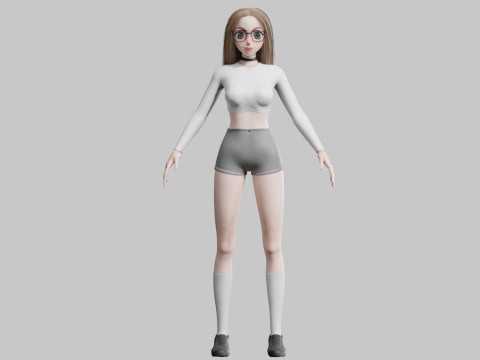 Cool Basic Girl V32204 3D Model