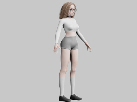 Cool Basic Girl V32204 3D Model