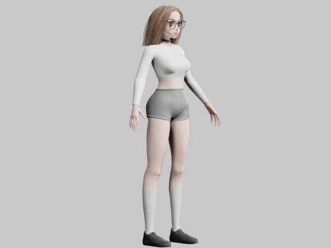 Cool Basic Girl V32204 3D Model