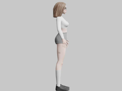 Cool Basic Girl V32204 3D Model