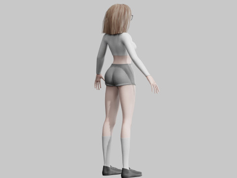 Cool Basic Girl V32204 3D Model