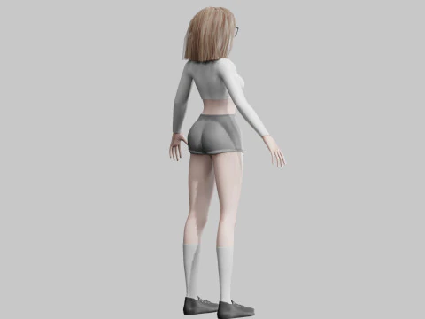 Cool Basic Girl V32204 3D Model